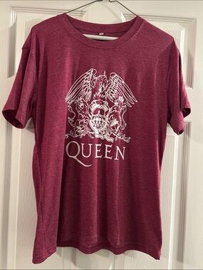 Maroon Crewneck Tee with White Queen Crest